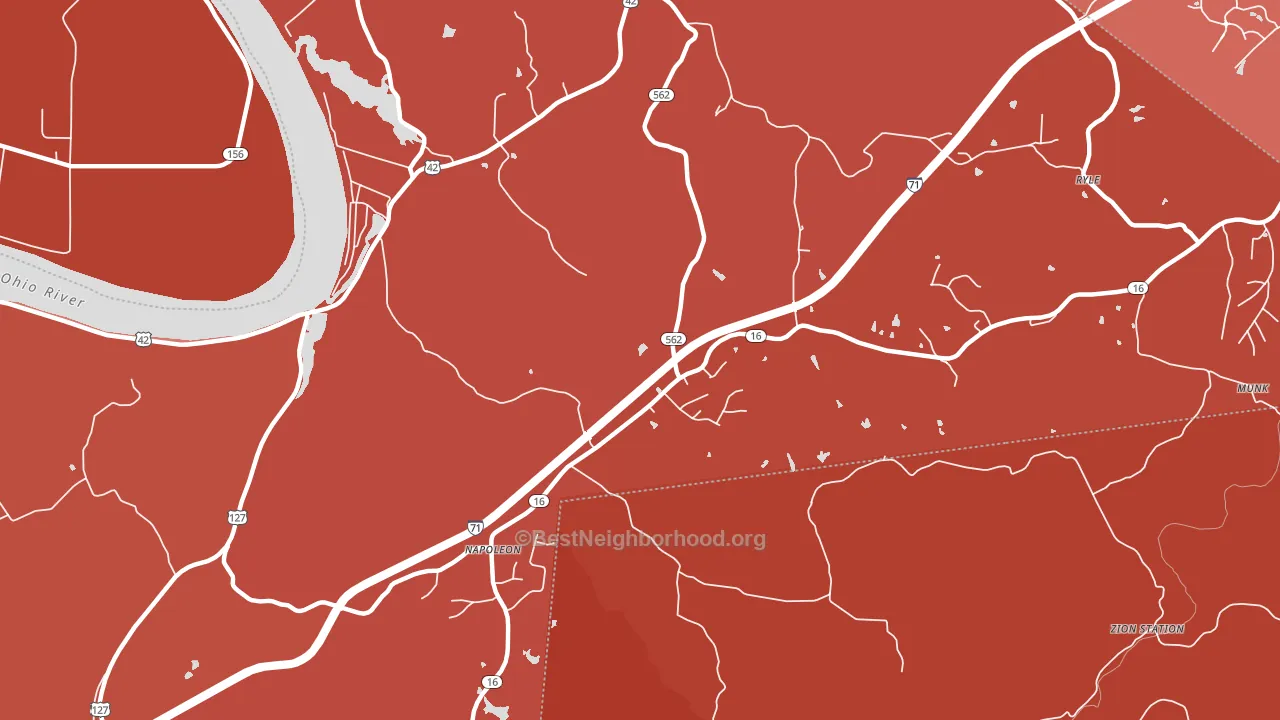 Napoleon, KY block-group political-lean map