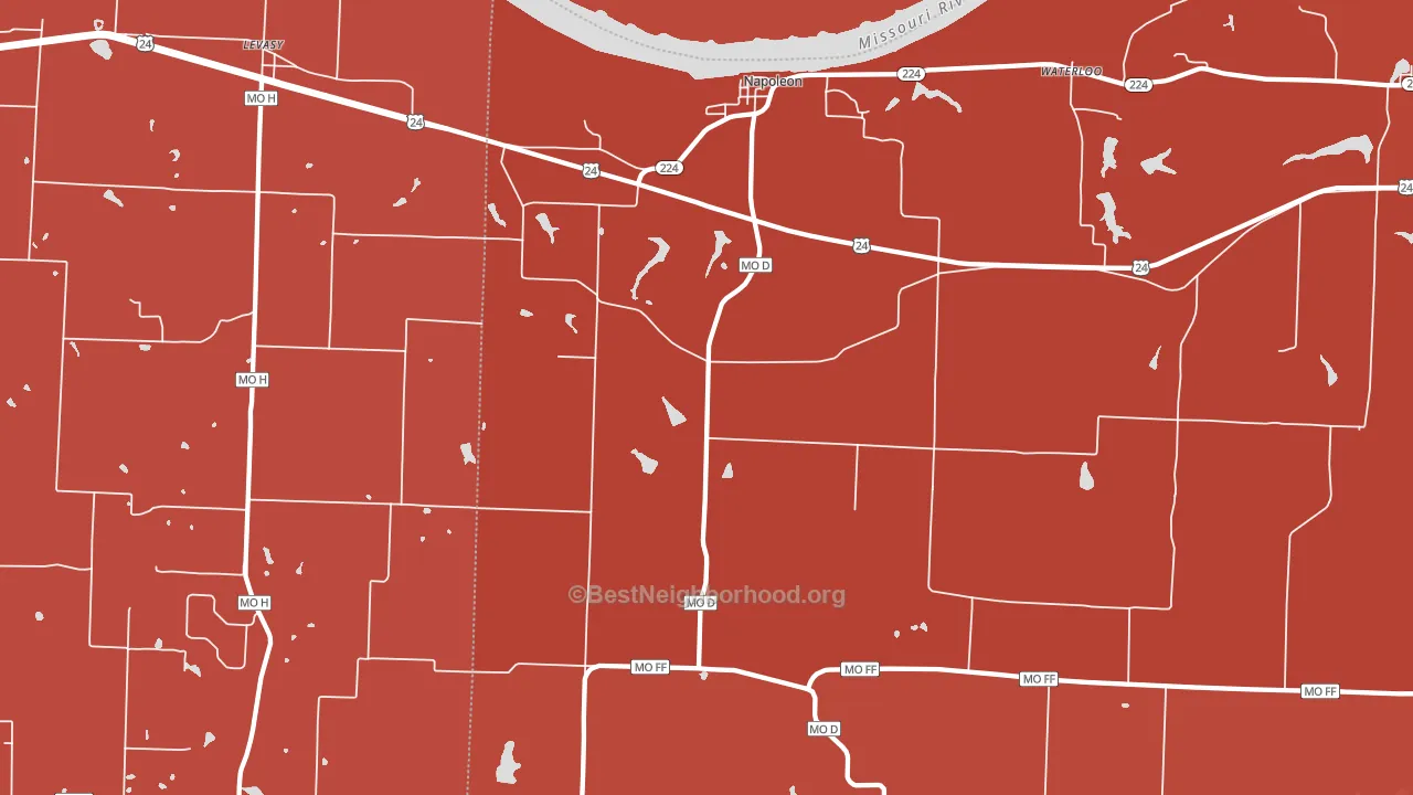 Napoleon, MO block-group political-lean map