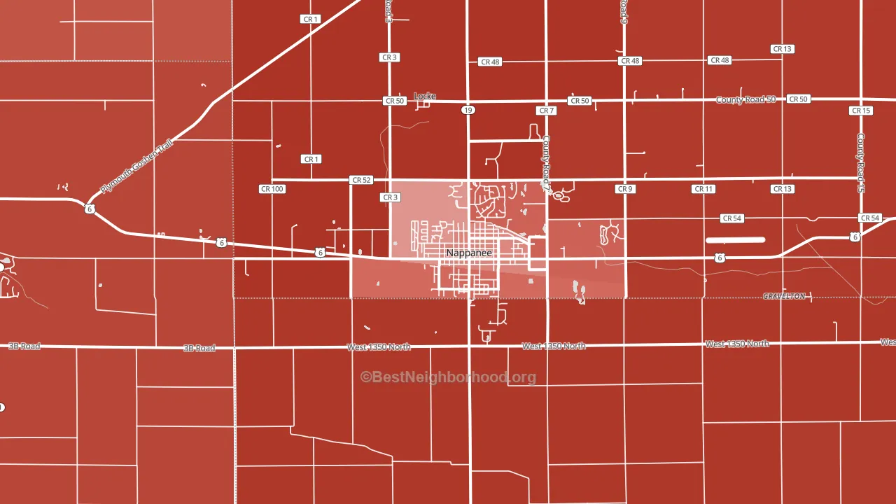 Nappanee, IN block-group political-lean map