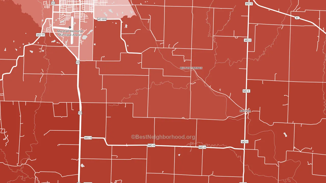 Napton, MO block-group political-lean map