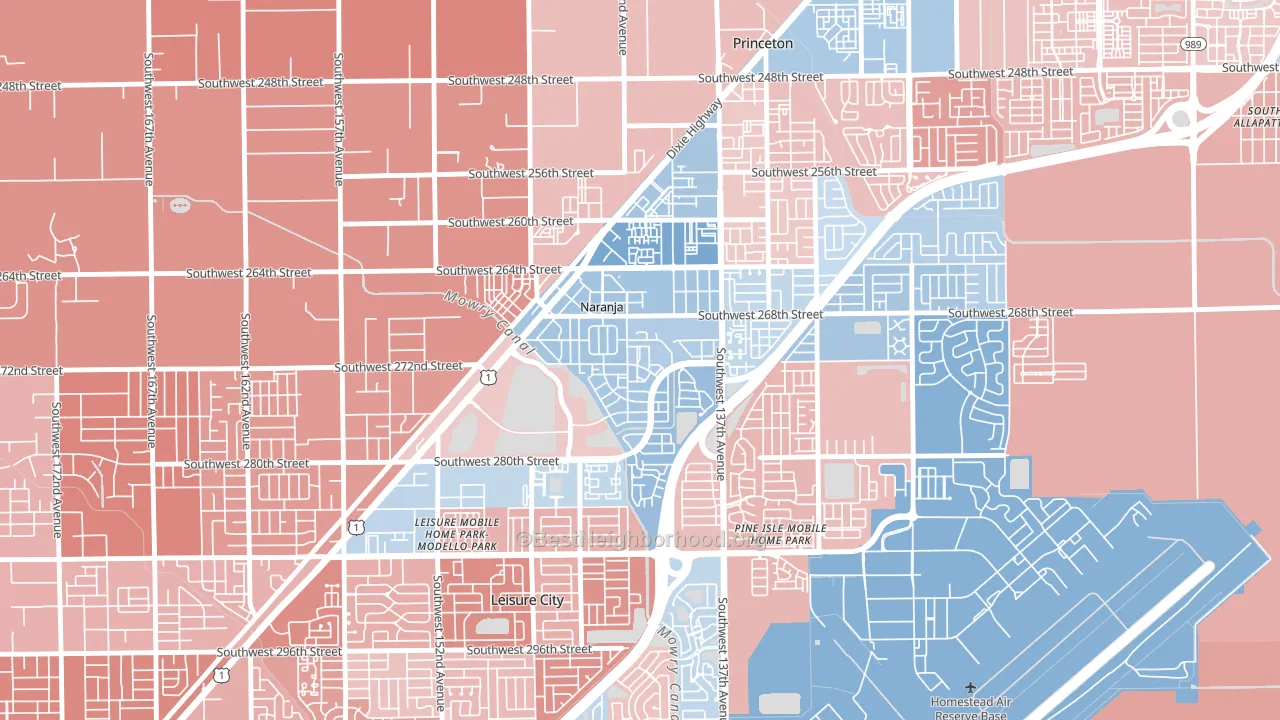 Naranja, FL block-group political-lean map
