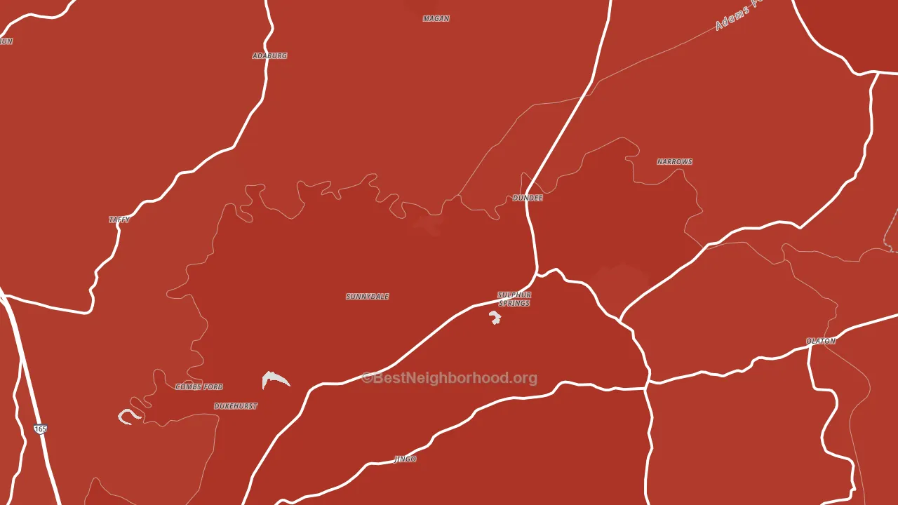 Narrows, KY block-group political-lean map
