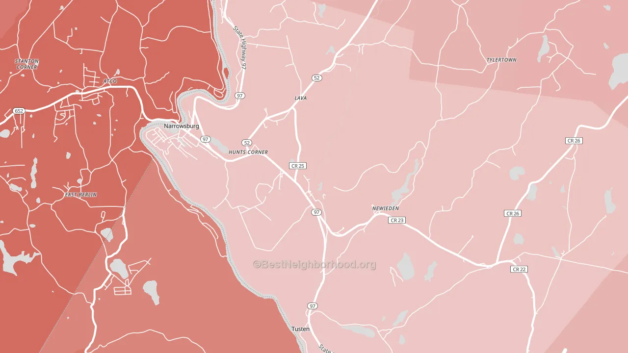 Narrowsburg, NY block-group political-lean map