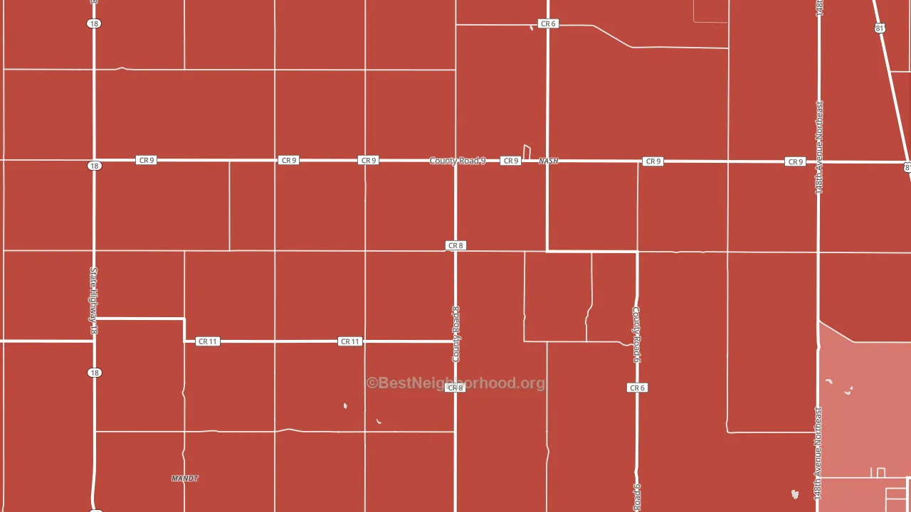 Nash, ND block-group political-lean map