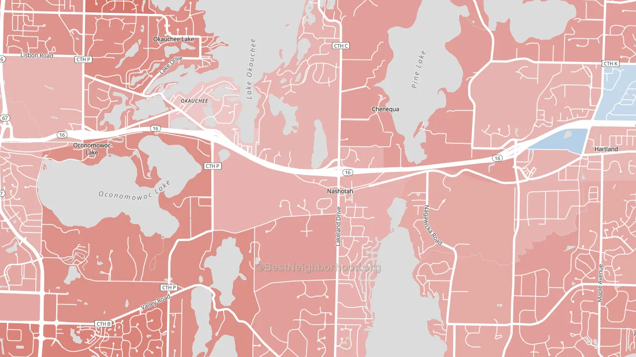 Nashotah, WI block-group political-lean map