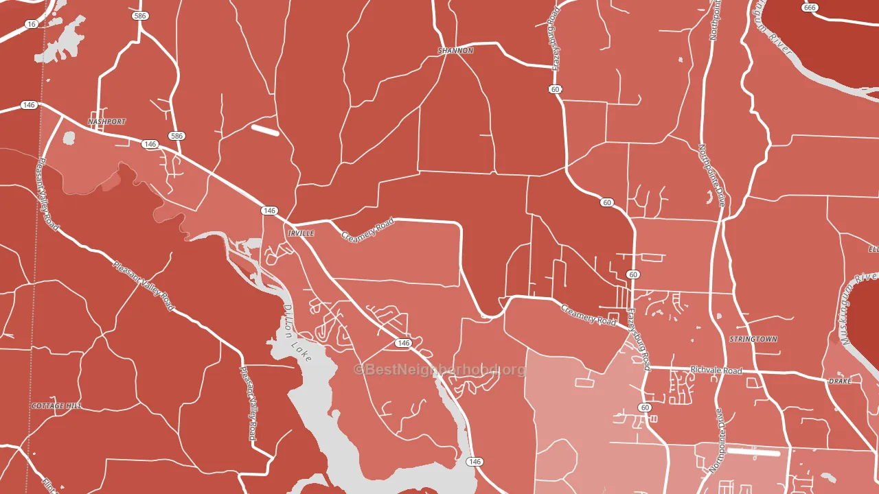 Nashport, OH block-group political-lean map