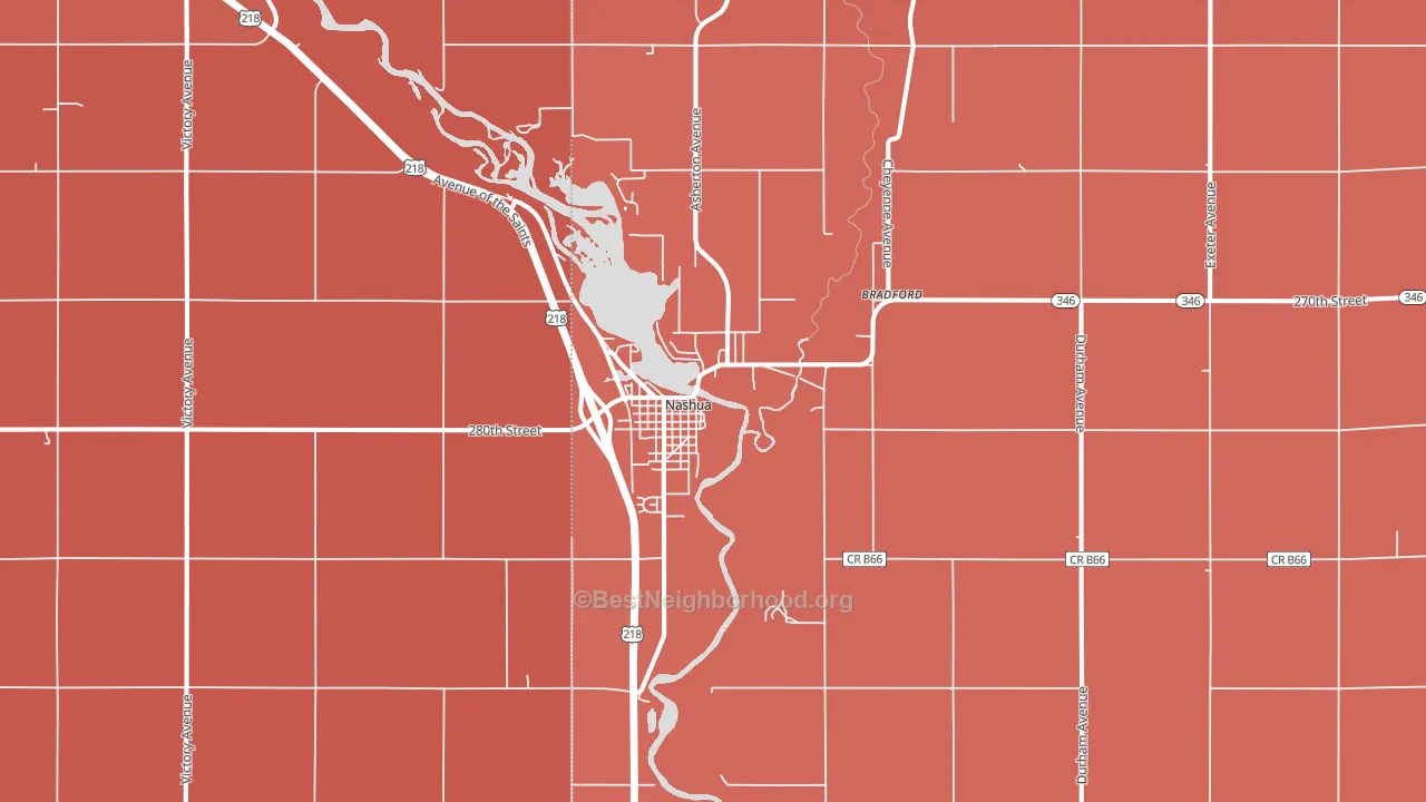 Nashua, IA block-group political-lean map