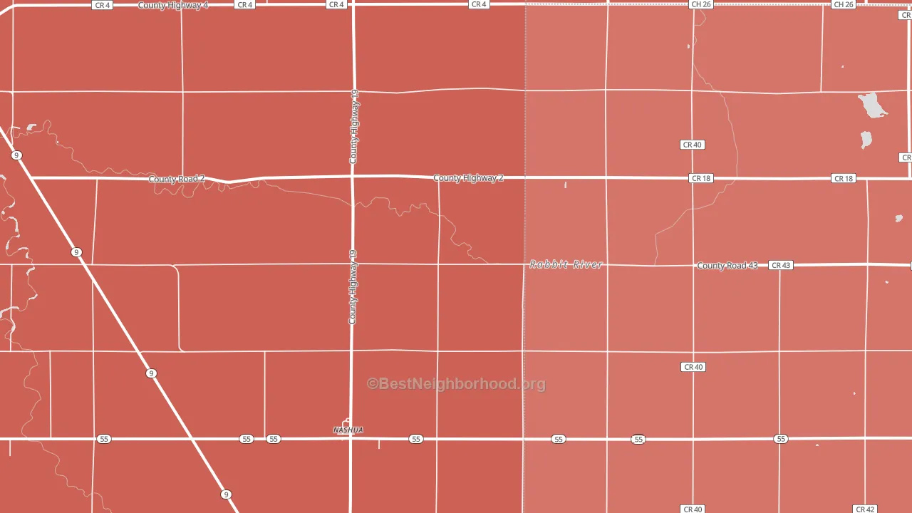 Nashua, MN block-group political-lean map