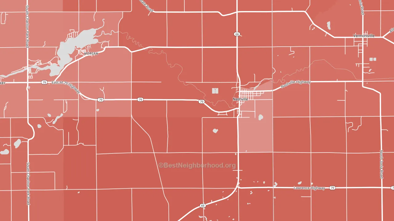 Nashville, MI block-group political-lean map