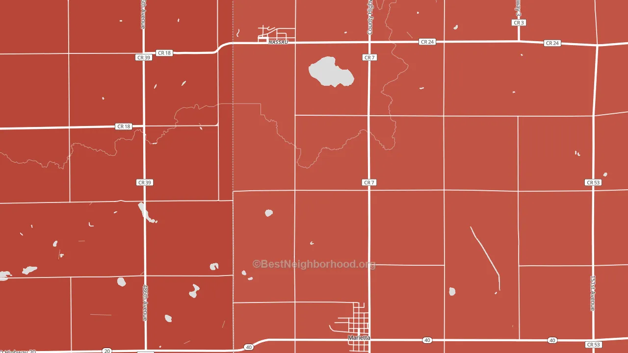 Nassau, MN block-group political-lean map