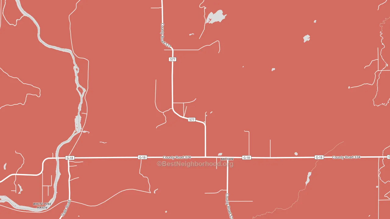 Nathan, MI block-group political-lean map