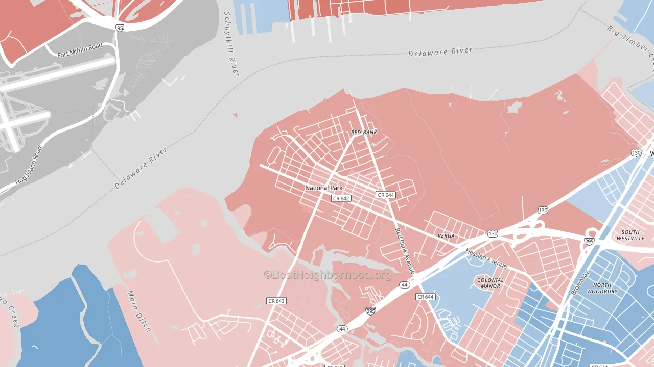 National Park, NJ block-group political-lean map
