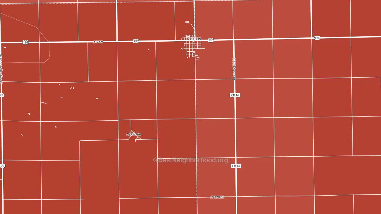 Natrona, IL block-group political-lean map