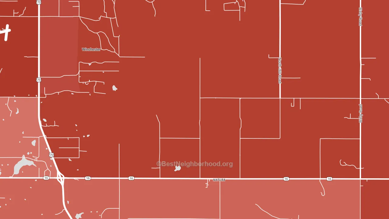 Natura, OK block-group political-lean map