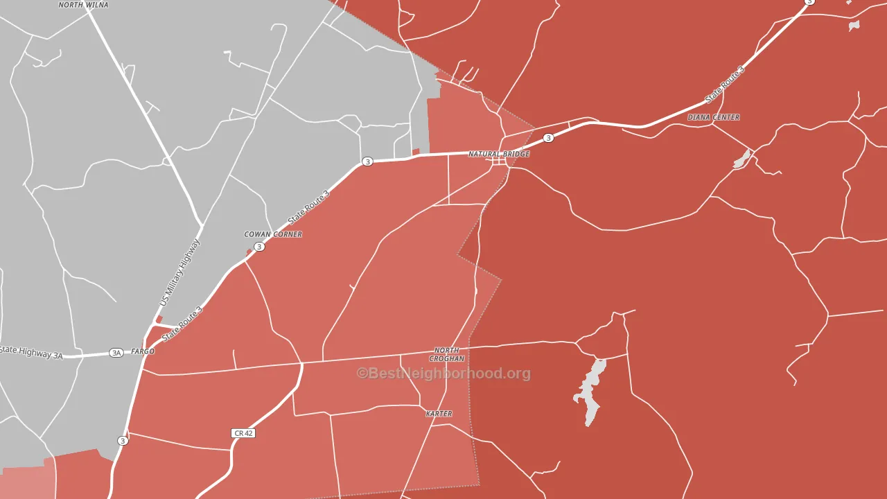 Natural Bridge, NY block-group political-lean map