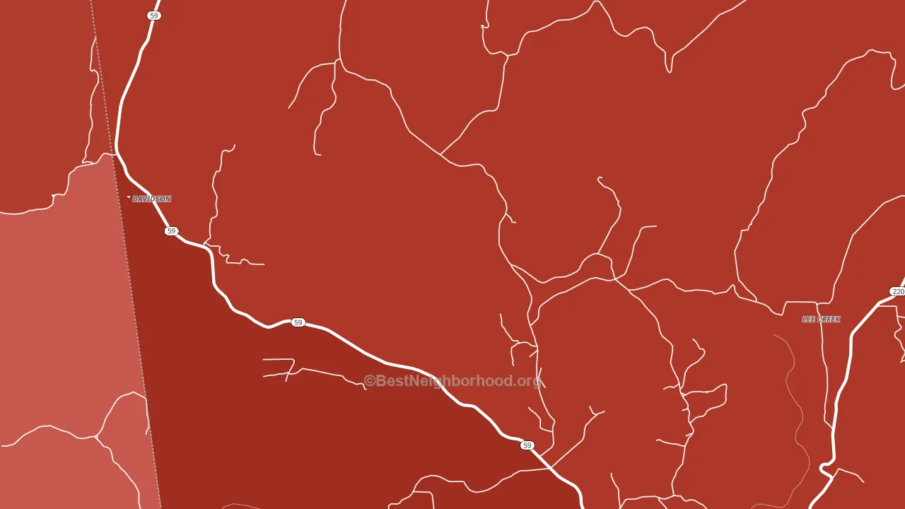 Natural Dam, AR block-group political-lean map