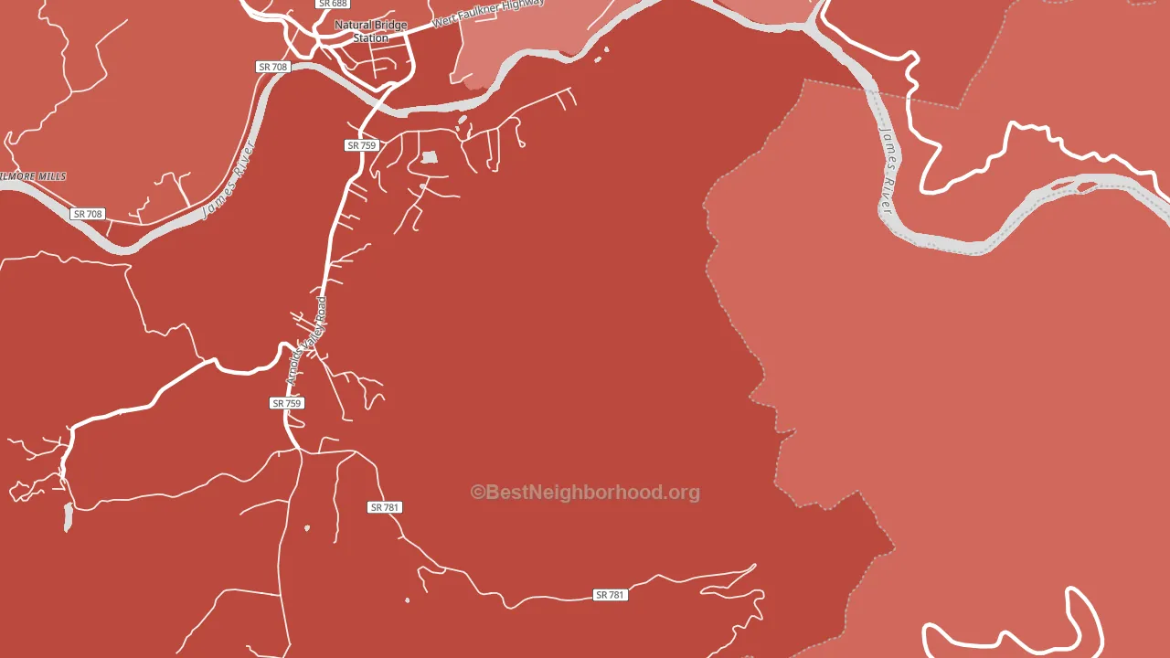 Naturl Br Sta, VA block-group political-lean map