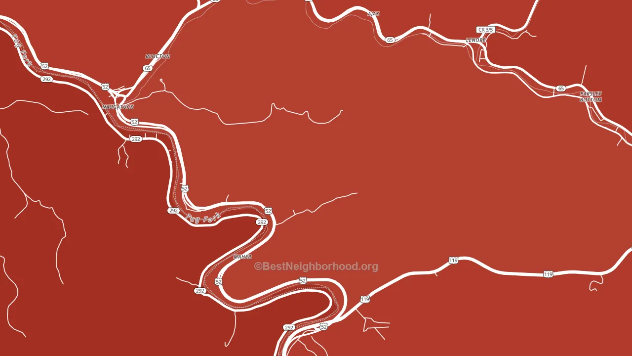 Naugatuck, WV block-group political-lean map