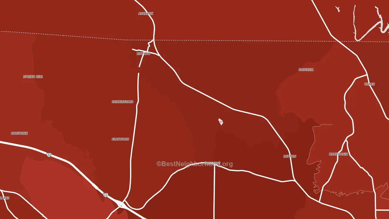 Nauvoo, AL block-group political-lean map