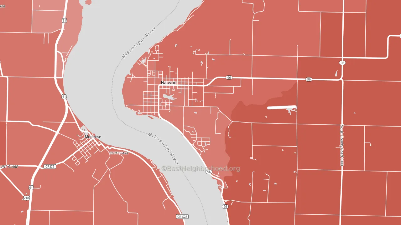 Nauvoo, IL block-group political-lean map