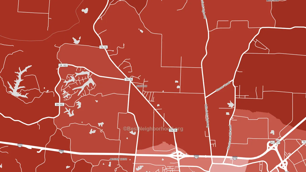Nauvoo, TN block-group political-lean map