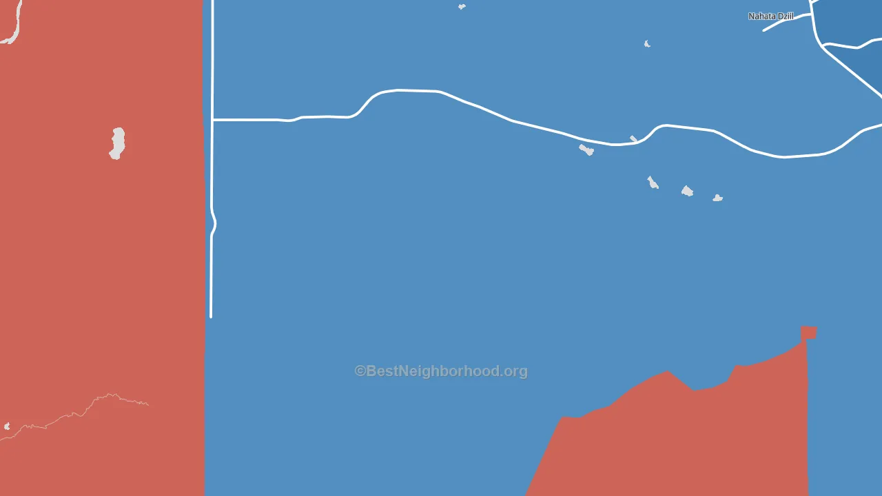 Navajo, AZ block-group political-lean map