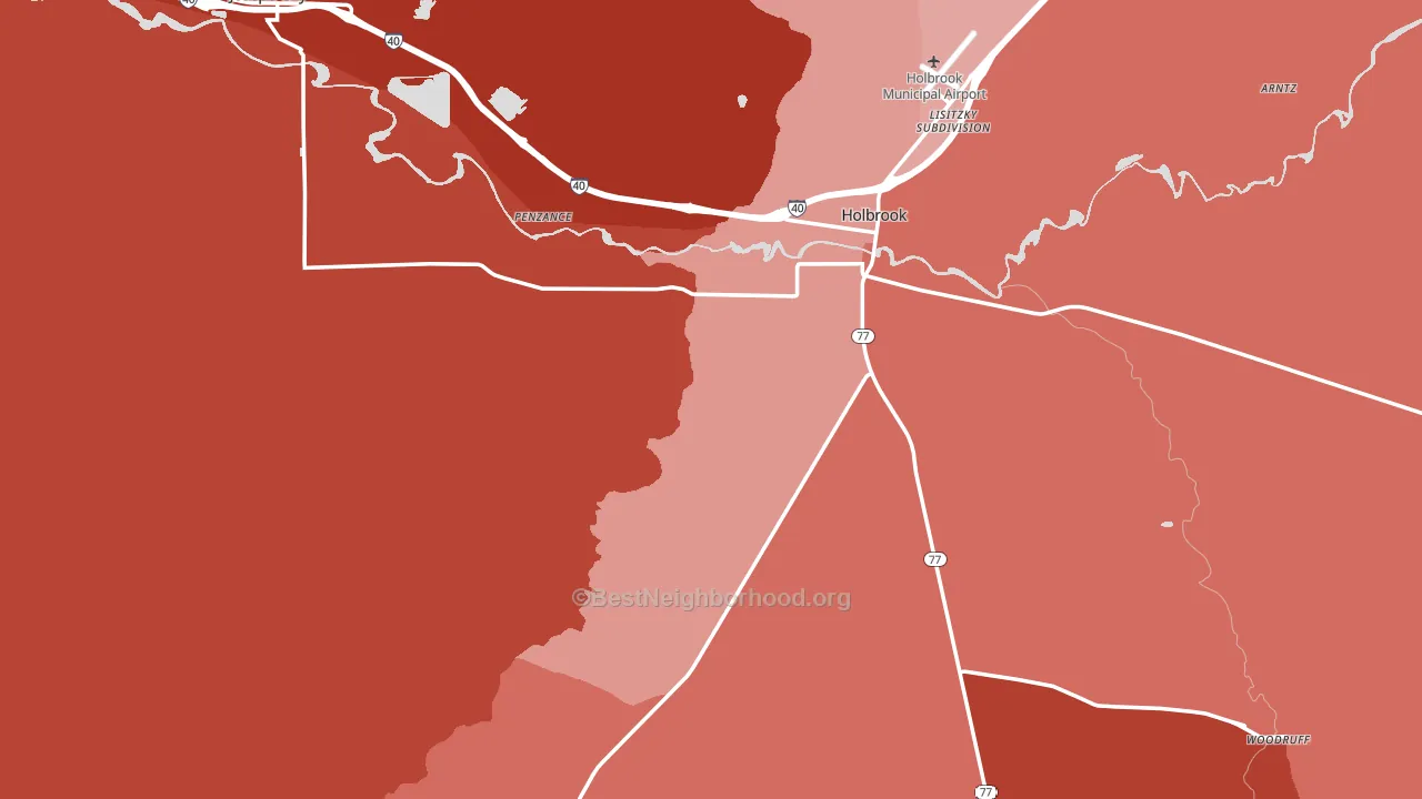 Navajo County, AZ block-group political-lean map
