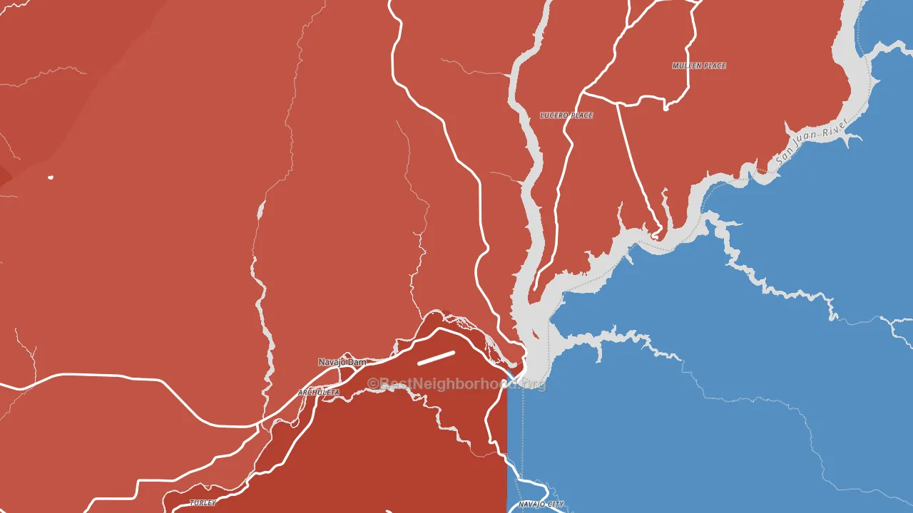 Navajo Dam, NM block-group political-lean map