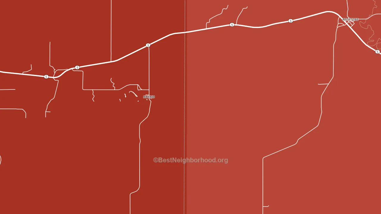 Navajo, MT block-group political-lean map