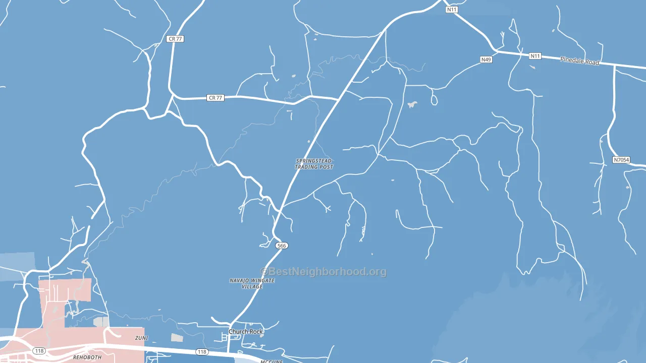 Navajo Wingate Village, NM block-group political-lean map