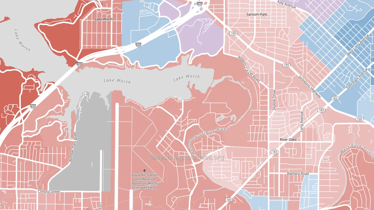 Naval Air Station JRB, TX block-group political-lean map