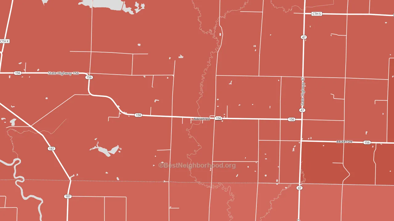 Navarino, WI block-group political-lean map