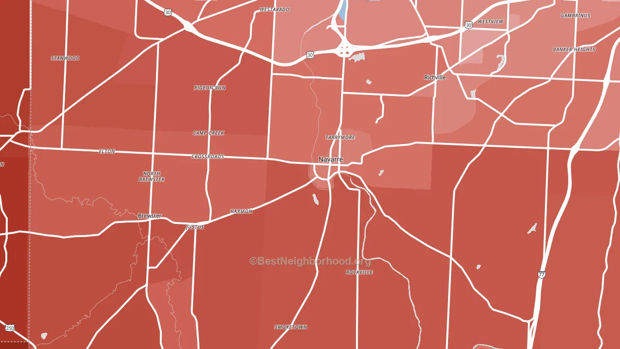 Navarre, OH block-group political-lean map
