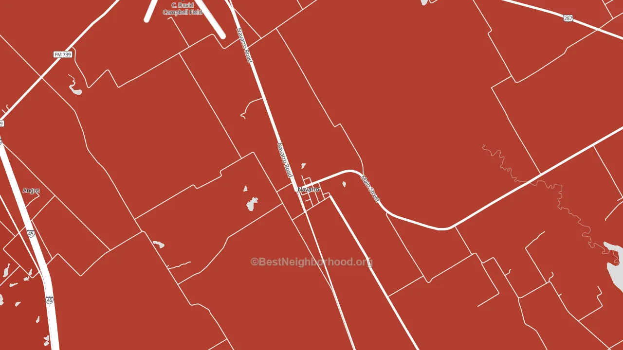 Navarro, TX block-group political-lean map