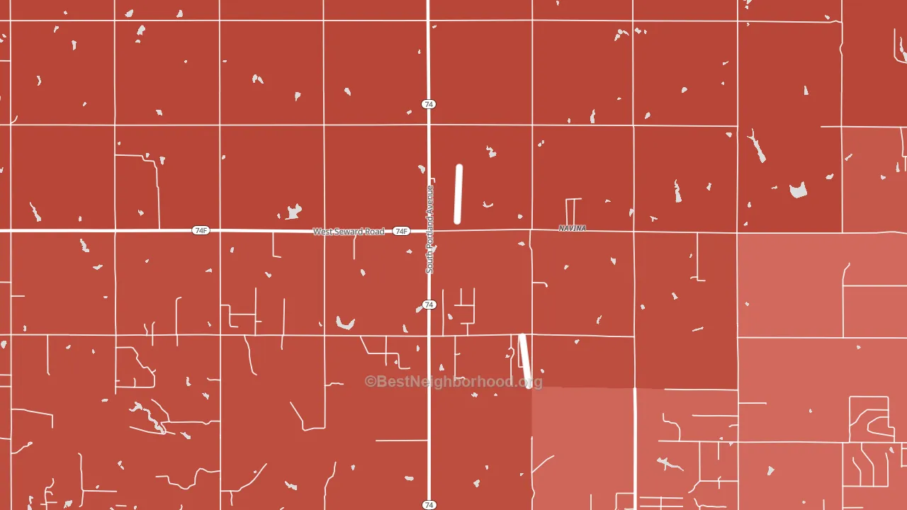 Navina, OK block-group political-lean map