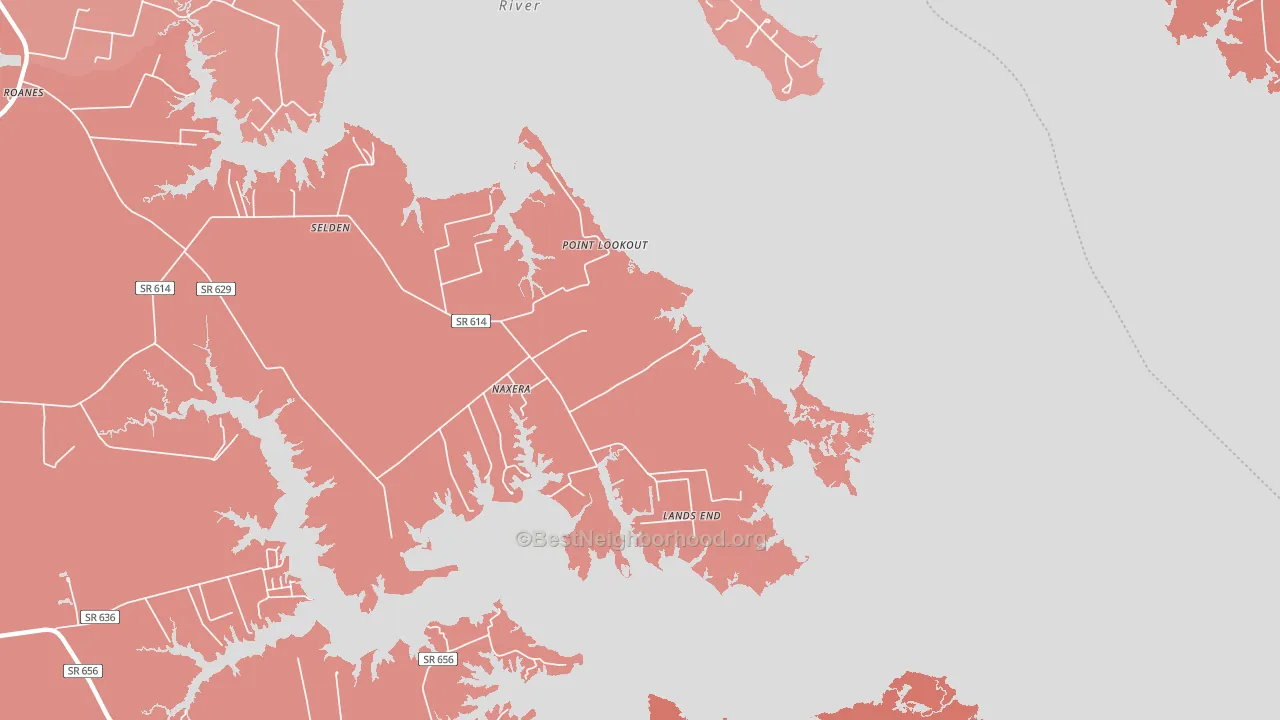 Naxera, VA block-group political-lean map