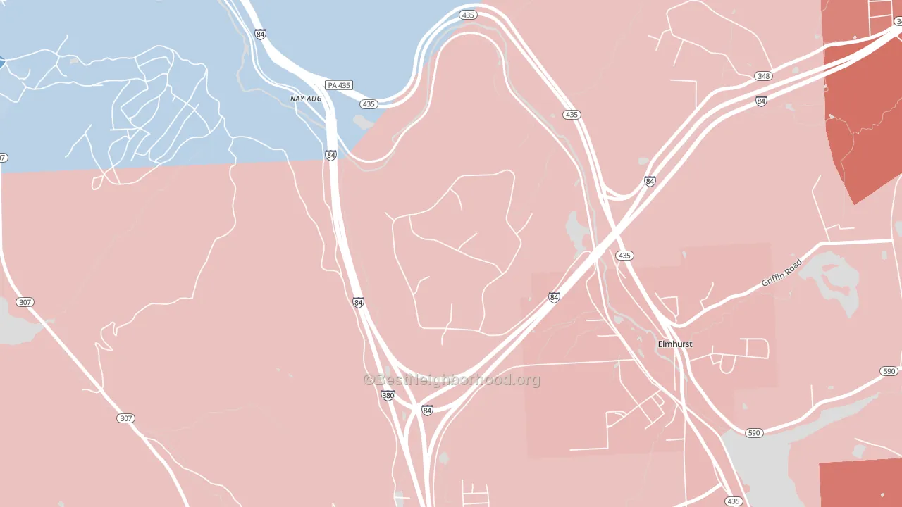 Nay Aug, PA block-group political-lean map