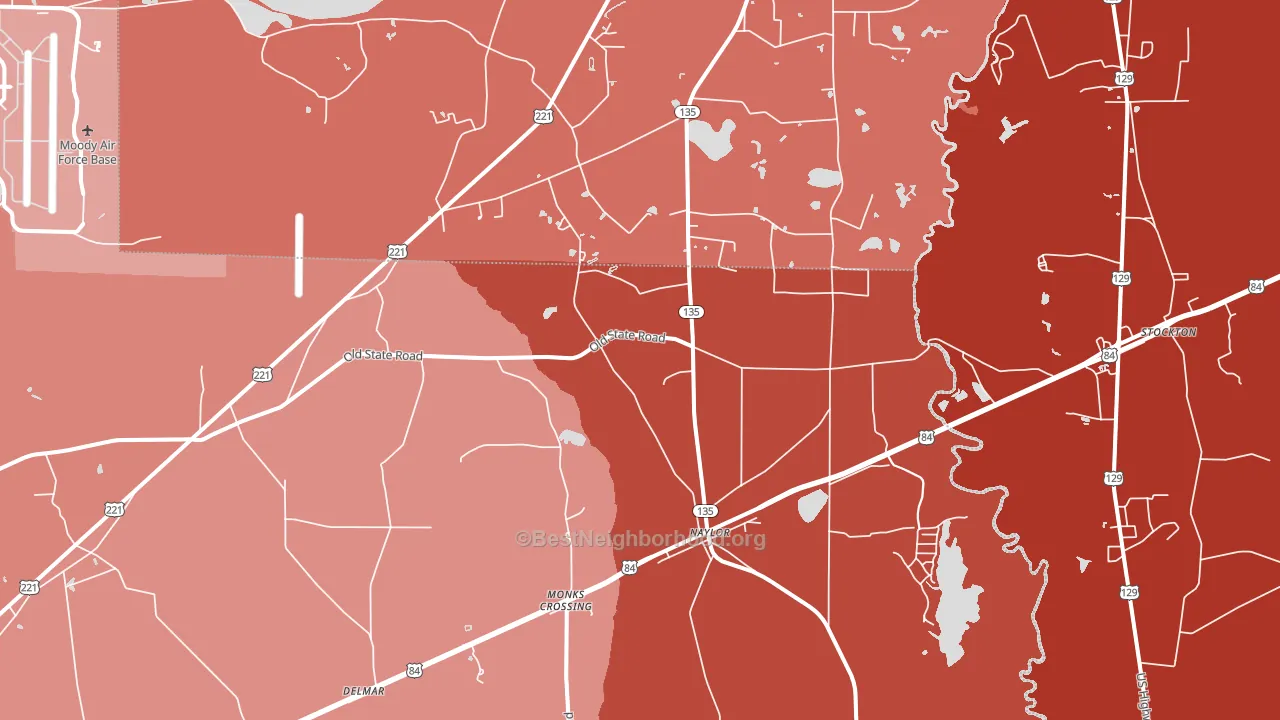 Naylor, GA block-group political-lean map