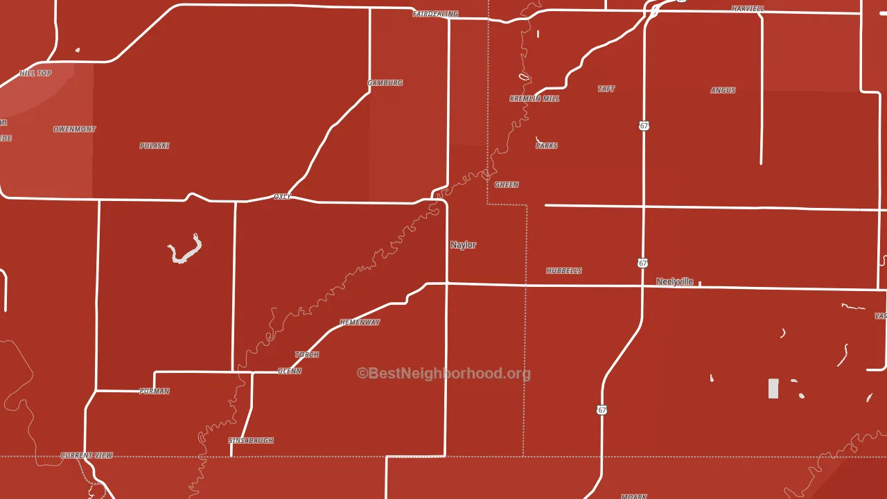 Naylor, MO block-group political-lean map