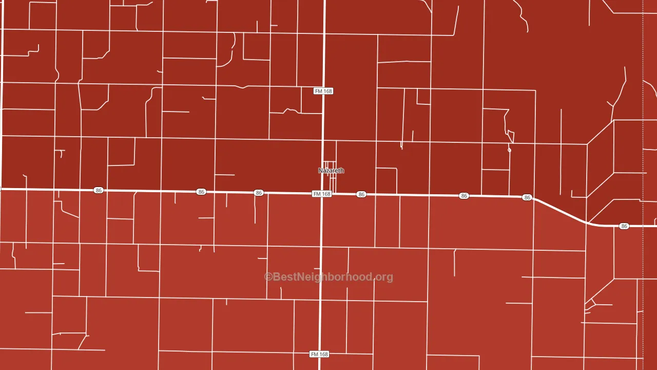 Nazareth, TX block-group political-lean map