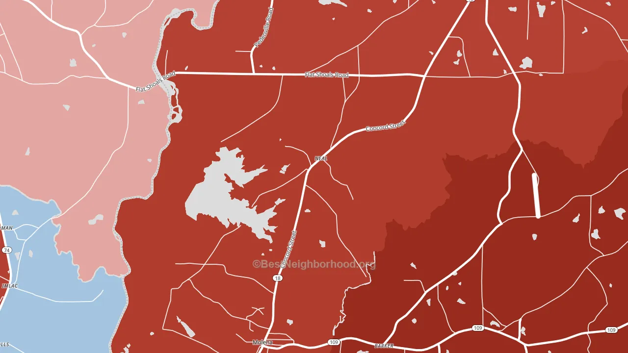 Neal, GA block-group political-lean map