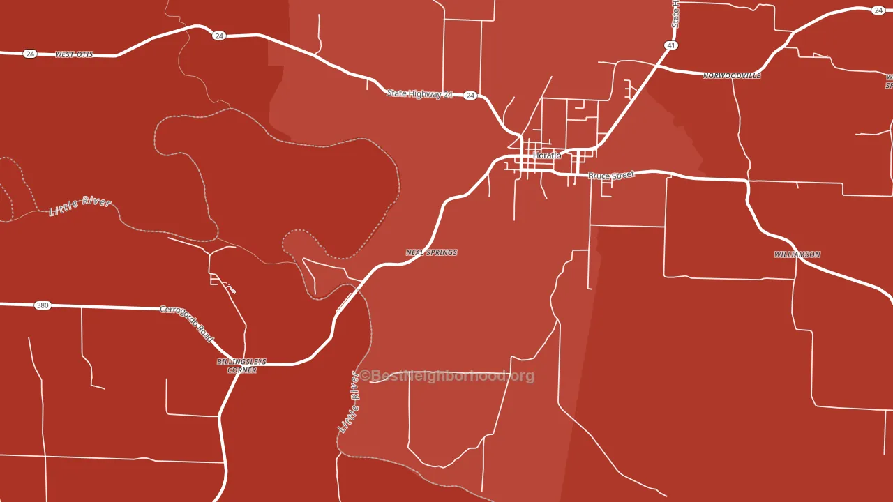 Neal Springs, AR block-group political-lean map