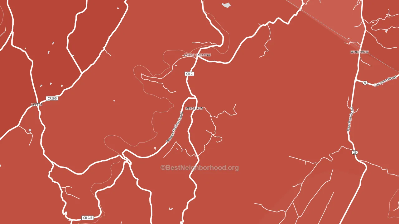 Neals Run, WV block-group political-lean map