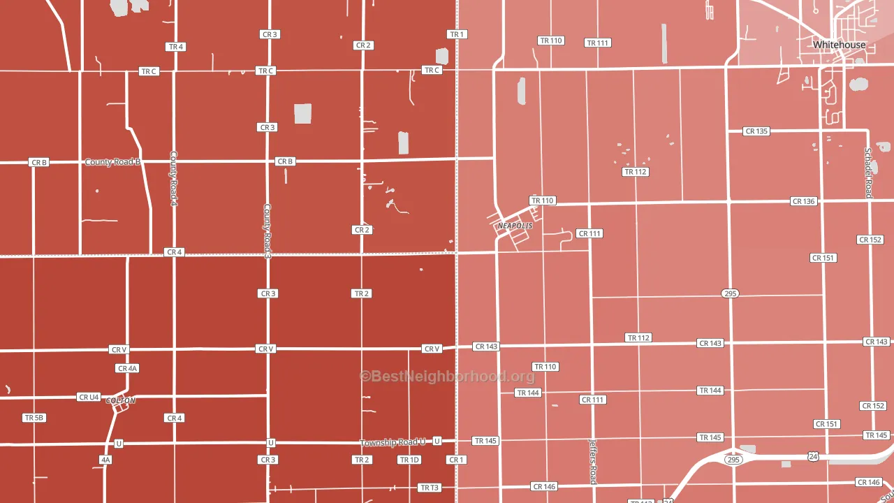 Neapolis, OH block-group political-lean map