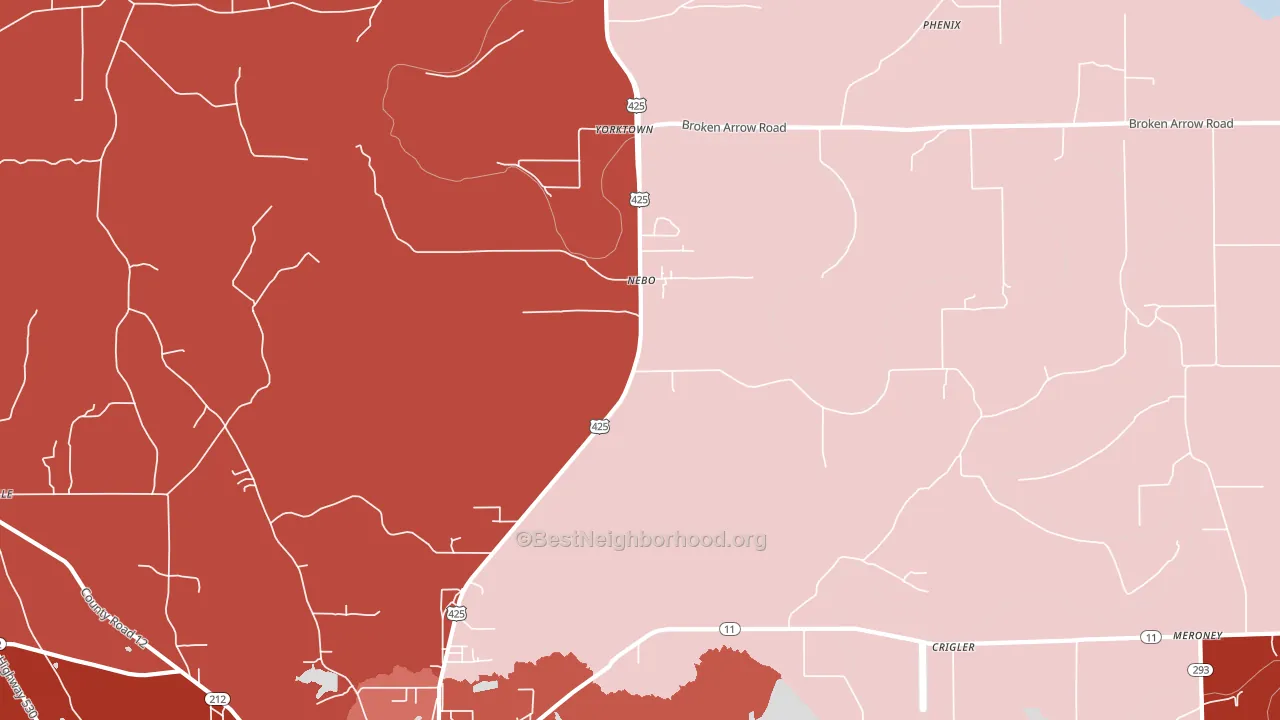 Nebo, AR block-group political-lean map