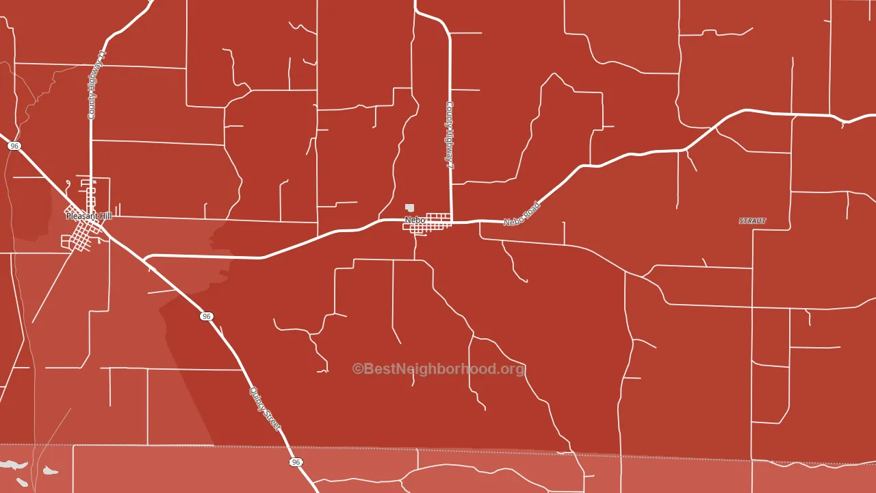 Nebo, IL block-group political-lean map