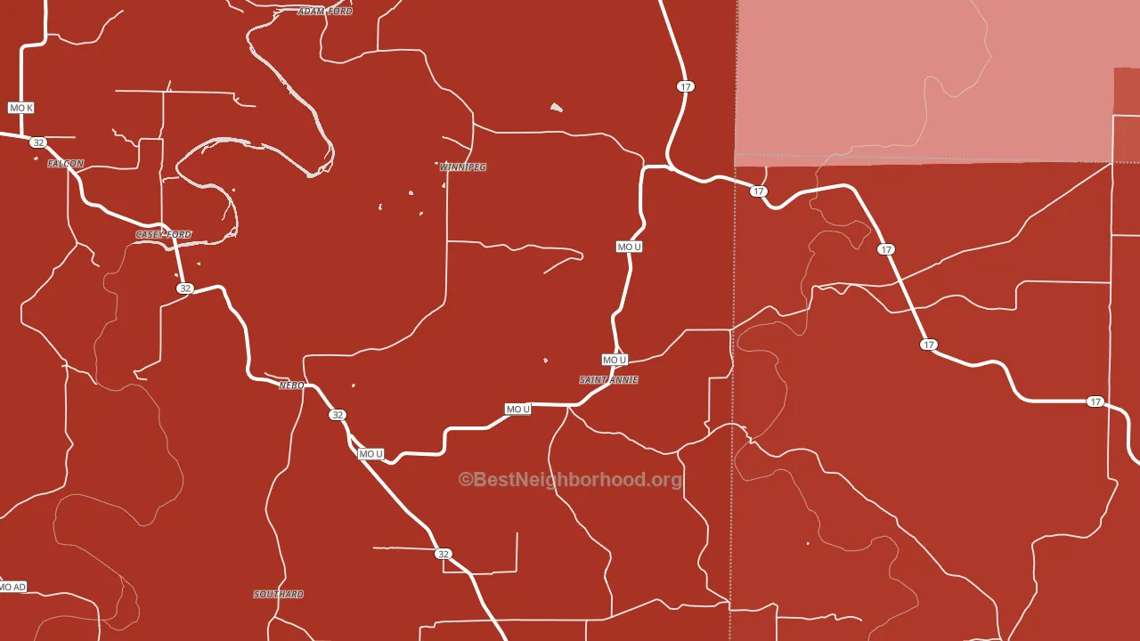 Nebo, MO block-group political-lean map