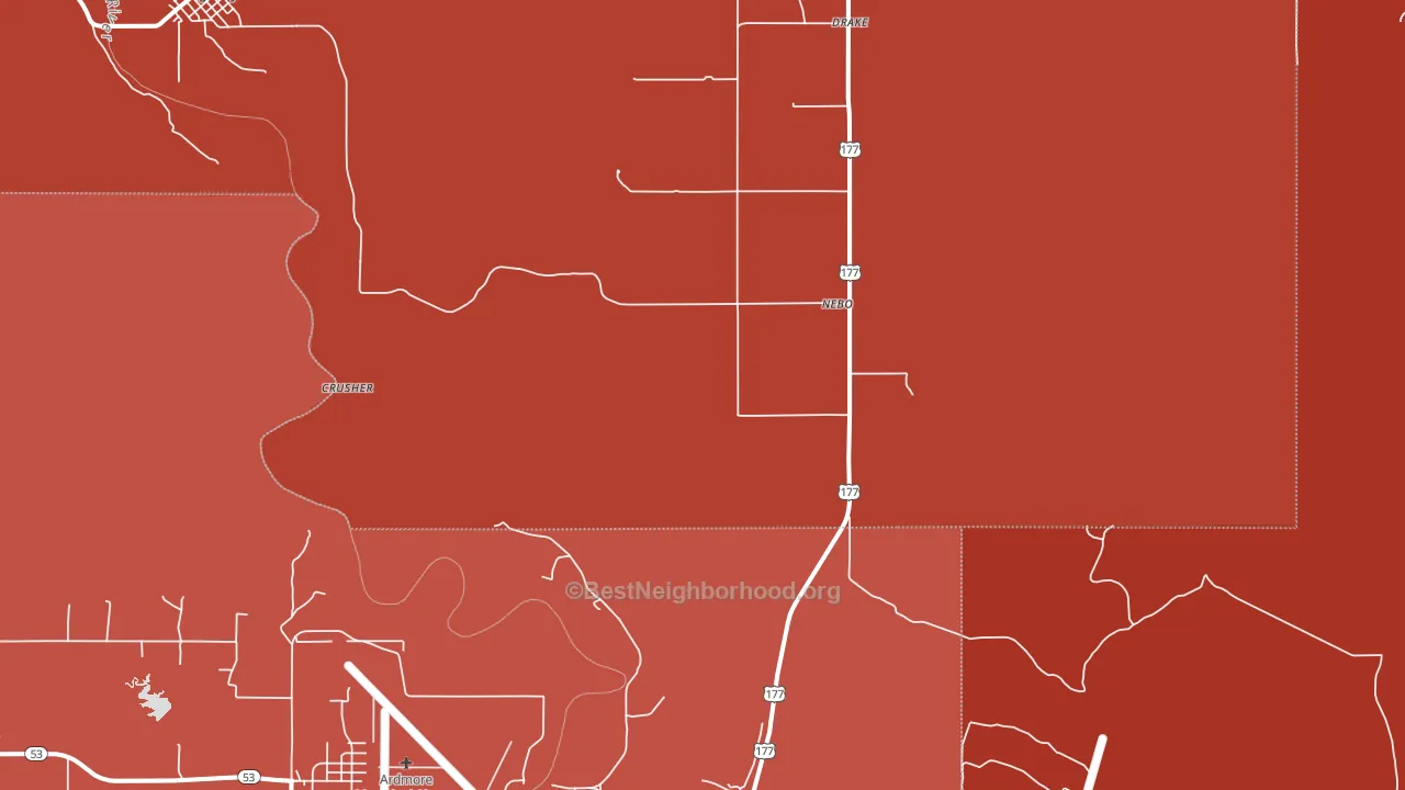 Nebo, OK block-group political-lean map