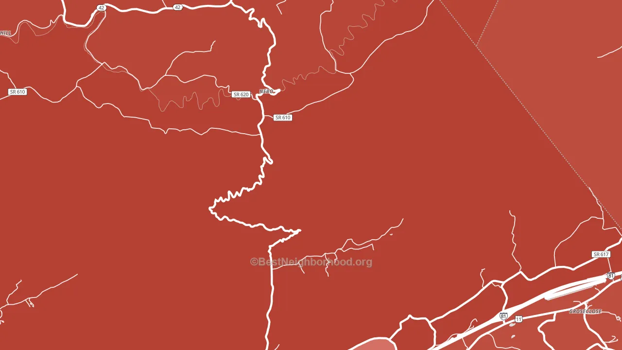 Nebo, VA block-group political-lean map