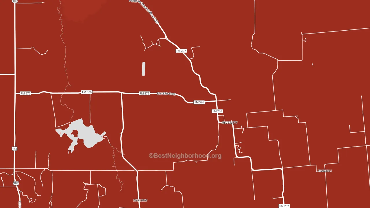 Necessity, TX block-group political-lean map